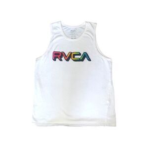 RVCA white Athletic Tank Top Vintage Style Sleevel